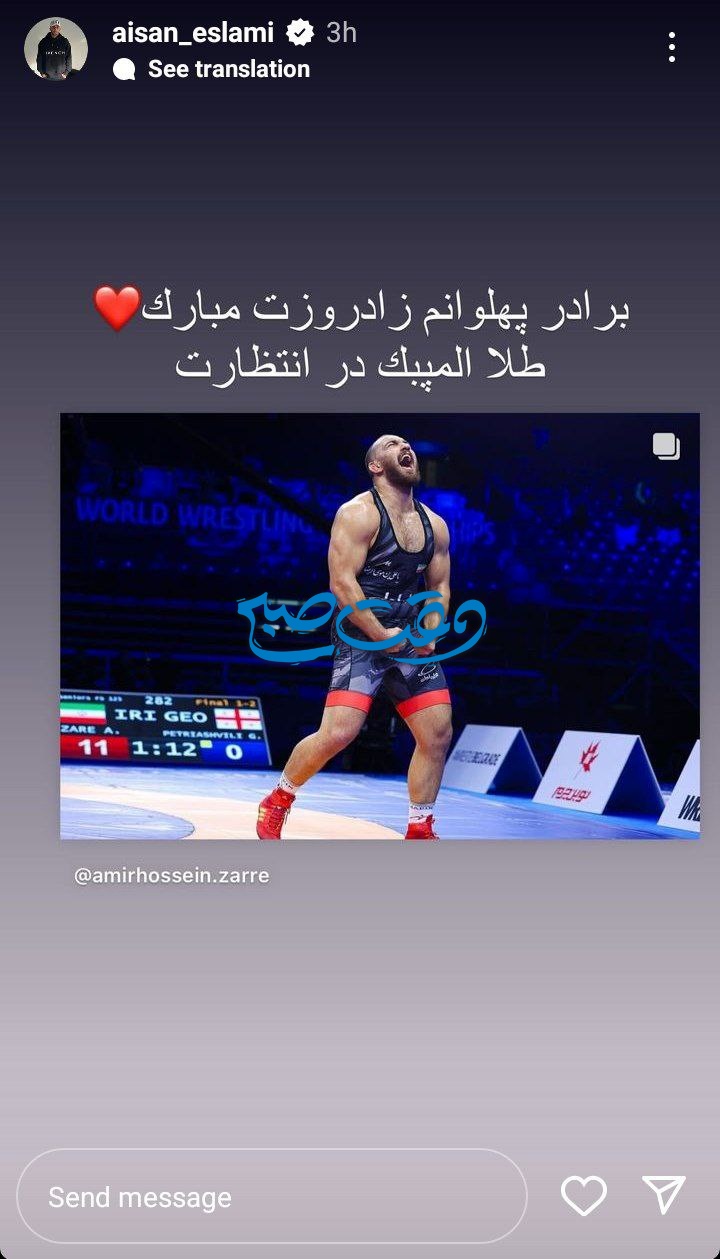 عکس/ پیش بینی عجیب آیسان اسلامی درباره آینده کشتی گیری که برای حواله خودرو به سیم آخر زد